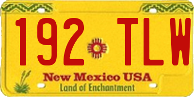 NM license plate 192TLW