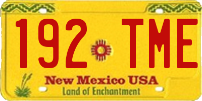 NM license plate 192TME