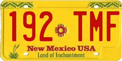 NM license plate 192TMF