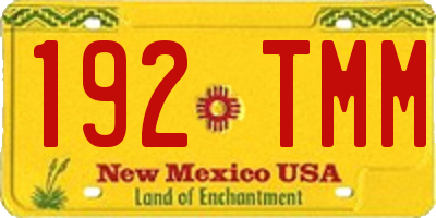 NM license plate 192TMM