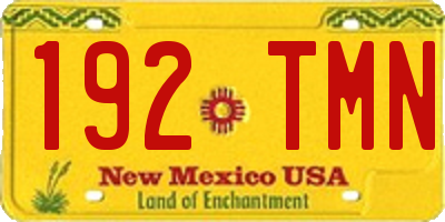 NM license plate 192TMN