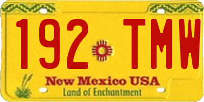 NM license plate 192TMW