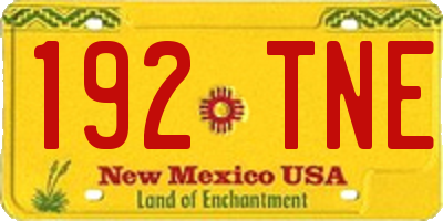 NM license plate 192TNE