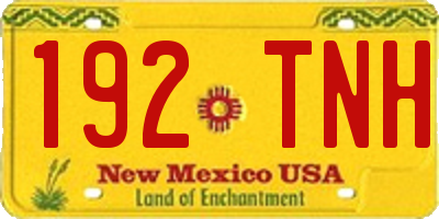 NM license plate 192TNH