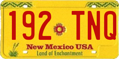 NM license plate 192TNQ