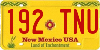 NM license plate 192TNU