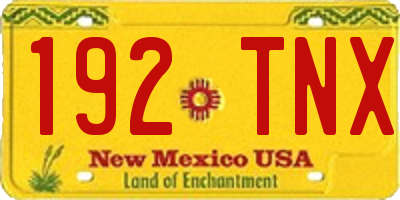 NM license plate 192TNX
