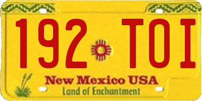 NM license plate 192TOI