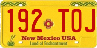 NM license plate 192TOJ