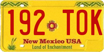 NM license plate 192TOK