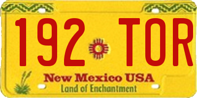 NM license plate 192TOR