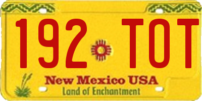 NM license plate 192TOT