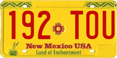 NM license plate 192TOU