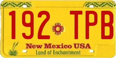 NM license plate 192TPB