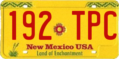 NM license plate 192TPC