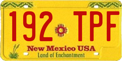 NM license plate 192TPF