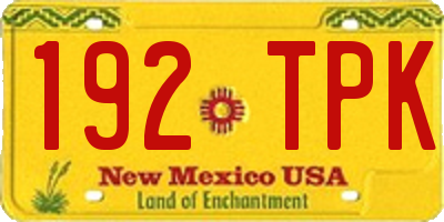 NM license plate 192TPK