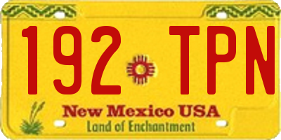 NM license plate 192TPN