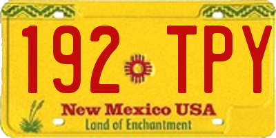 NM license plate 192TPY