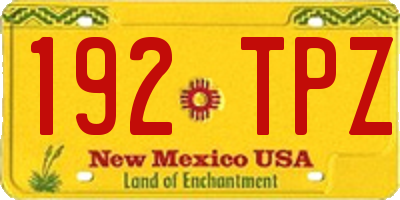 NM license plate 192TPZ