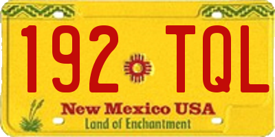NM license plate 192TQL