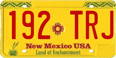 NM license plate 192TRJ