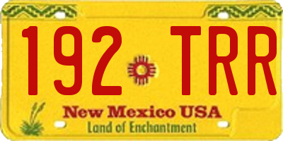 NM license plate 192TRR