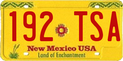 NM license plate 192TSA