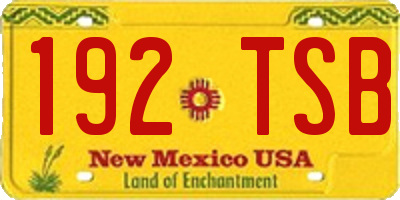 NM license plate 192TSB