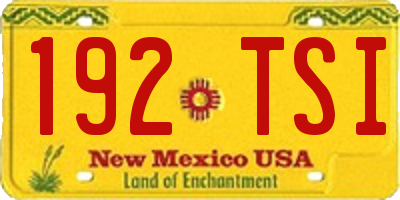 NM license plate 192TSI