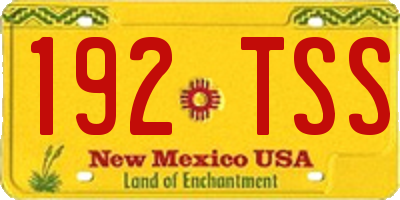 NM license plate 192TSS