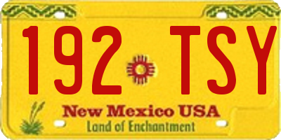 NM license plate 192TSY