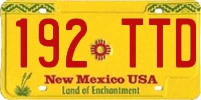 NM license plate 192TTD