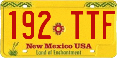 NM license plate 192TTF