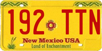 NM license plate 192TTN