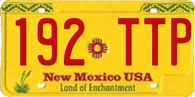 NM license plate 192TTP