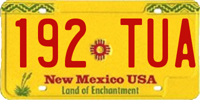 NM license plate 192TUA