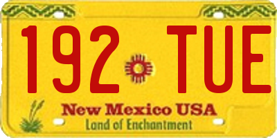NM license plate 192TUE