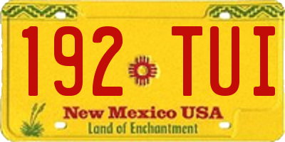NM license plate 192TUI