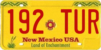 NM license plate 192TUR
