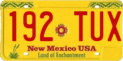 NM license plate 192TUX
