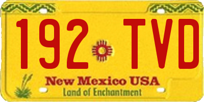 NM license plate 192TVD