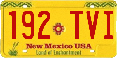 NM license plate 192TVI