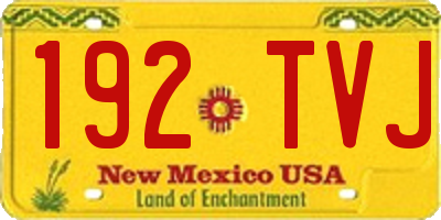 NM license plate 192TVJ
