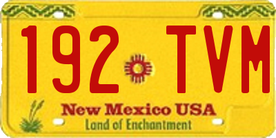 NM license plate 192TVM