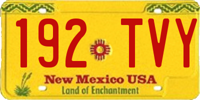 NM license plate 192TVY