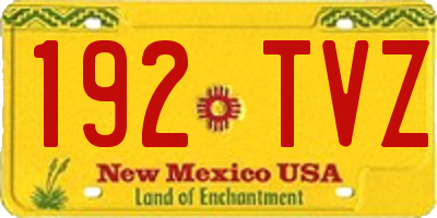 NM license plate 192TVZ