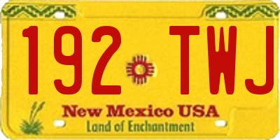 NM license plate 192TWJ