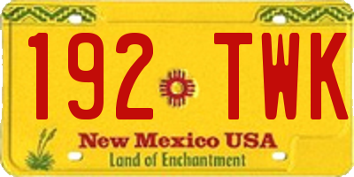 NM license plate 192TWK