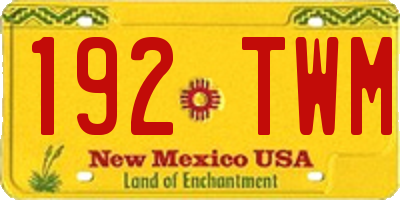 NM license plate 192TWM